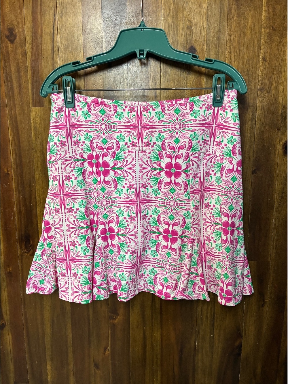 G Lifestyle Pink Green Floral Golf Skort Size M Preppy Golfcore Tennis Skirt